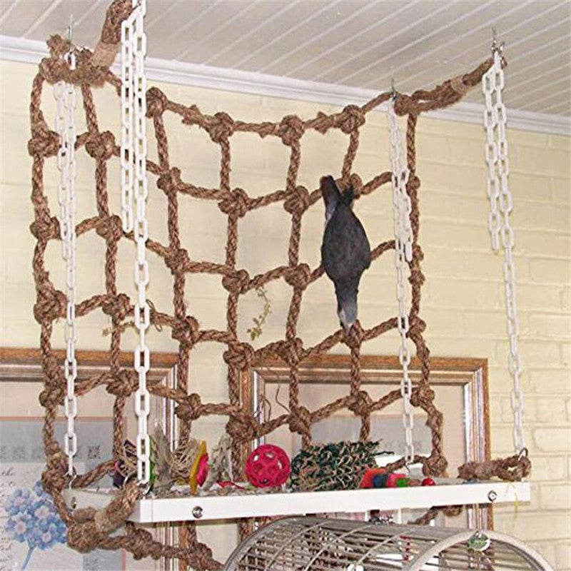 Parrot Bird Hemp Rope Climbing Net – Fun & Engaging Activity for Your Feathered Friends