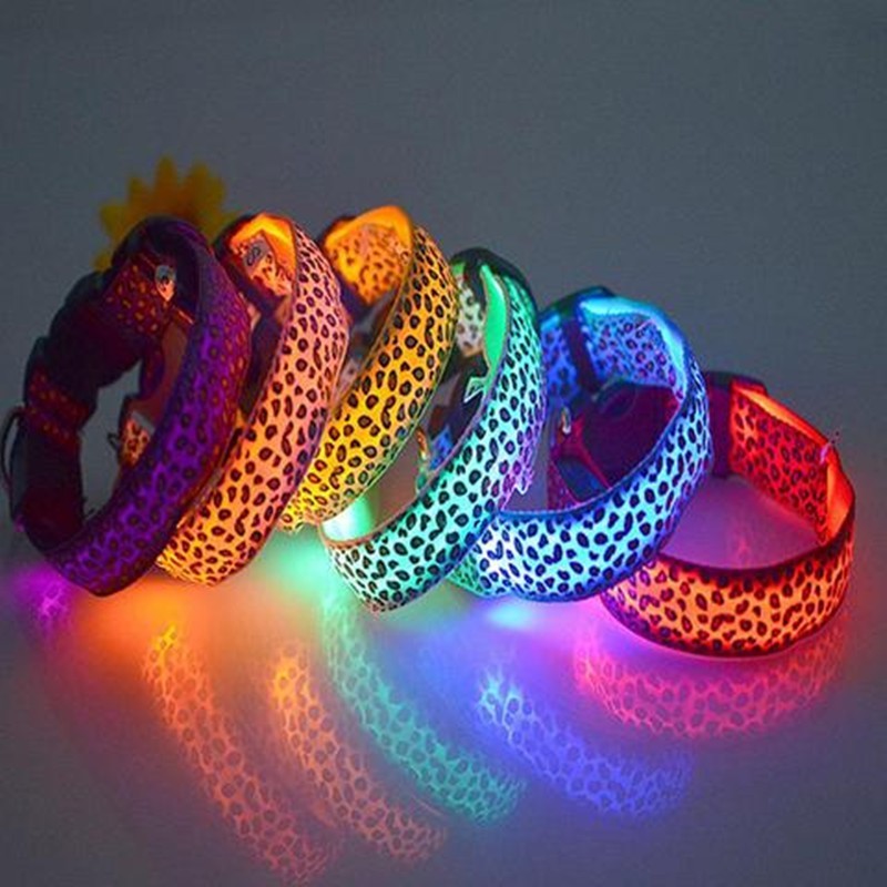 LED Dog Collar – Adjustable Nylon Safety Collar with Glow in the Dark Feature