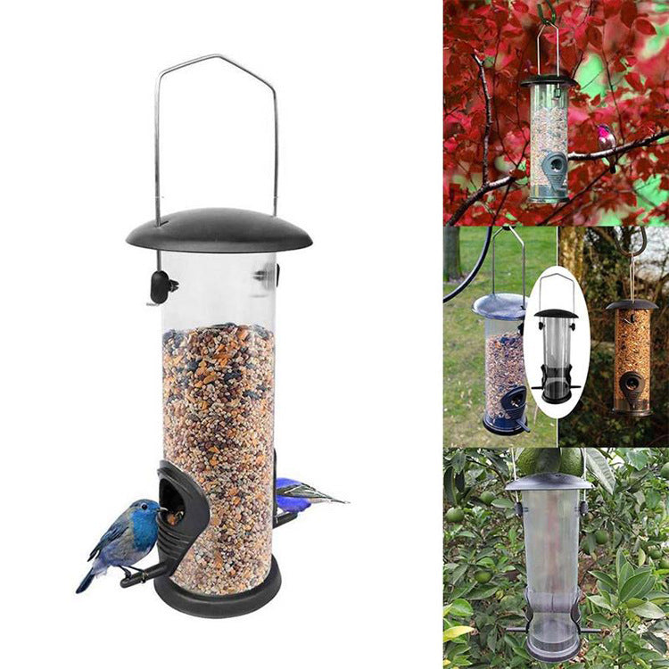 Outdoor Hanging Bird Feeder – Automatic Portable Feeder Dispenser for Parrots