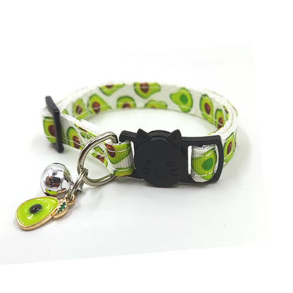 Pet Print Bell Cat Collar – Adjustable Breakaway Strap for Safety and Style