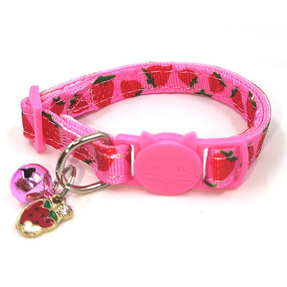 Pet Print Bell Cat Collar – Adjustable Breakaway Strap for Safety and Style