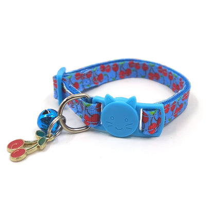 Pet Print Bell Cat Collar – Adjustable Breakaway Strap for Safety and Style