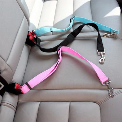 Adjustable Pet Dog Car Seat Belt – Safety Harness with Clip for Cats & Dogs