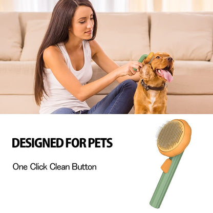 Pet Pumpkin Brush – Self-Cleaning Slicker Brush for Dogs, Cats, Puppies & Rabbits