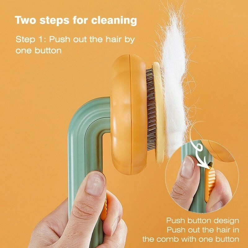 Pet Pumpkin Brush – Self-Cleaning Slicker Brush for Dogs, Cats, Puppies & Rabbits