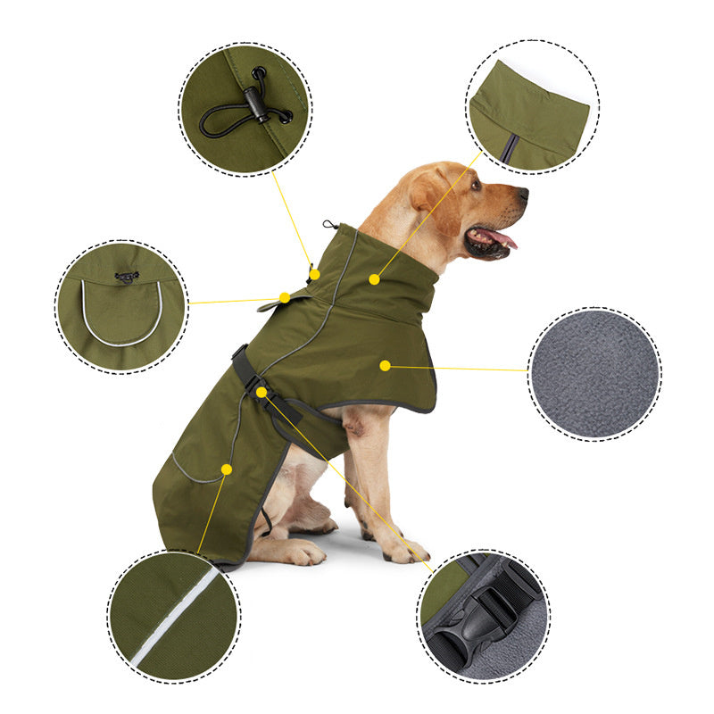 Waterproof Winter Dog Clothing – Warm Snowproof Jacket for Medium & Large Dogs