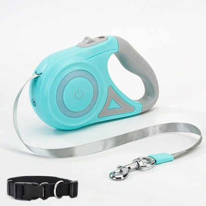 Retractable Dog Leash & Collar Spotlight – Automatic Traction Rope for Small & Medium Dogs