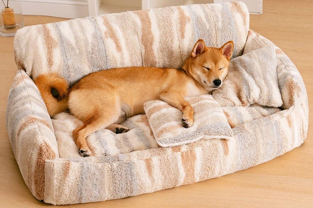 Removable Washable Plush Kennel All-Season Pet Bed for Dogs & Cats