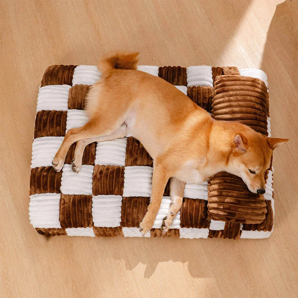 Handmade Plush Orthopedic Dog Bed – Warm, Soft Support with Pillow for Large & Medium Dogs