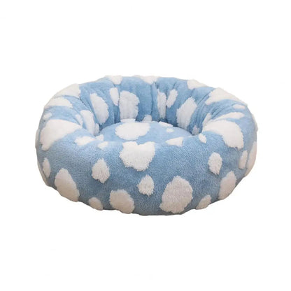 Quality Round Donut Dog Bed – Anxiety Calming Plush Bed with Anti-Slip for Small Dogs & Cats