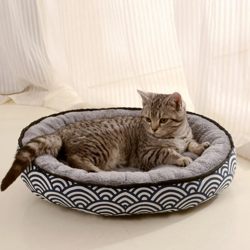 Circular Winter Warm Pet Nest – Soft, Comfortable Cat & Dog Bed for Deep Sleep | All-Season Cozy Pet Supplies