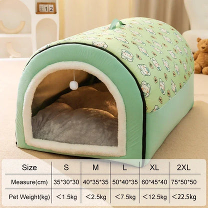 Warm Winter Dog House with Washable Mat – Cozy Shelter for Small, Medium & Large Dogs