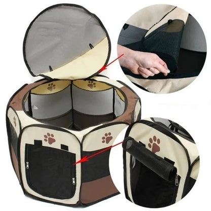 Portable Octagonal Pet Kennel – Secure & Collapsible Shelter for All Pets