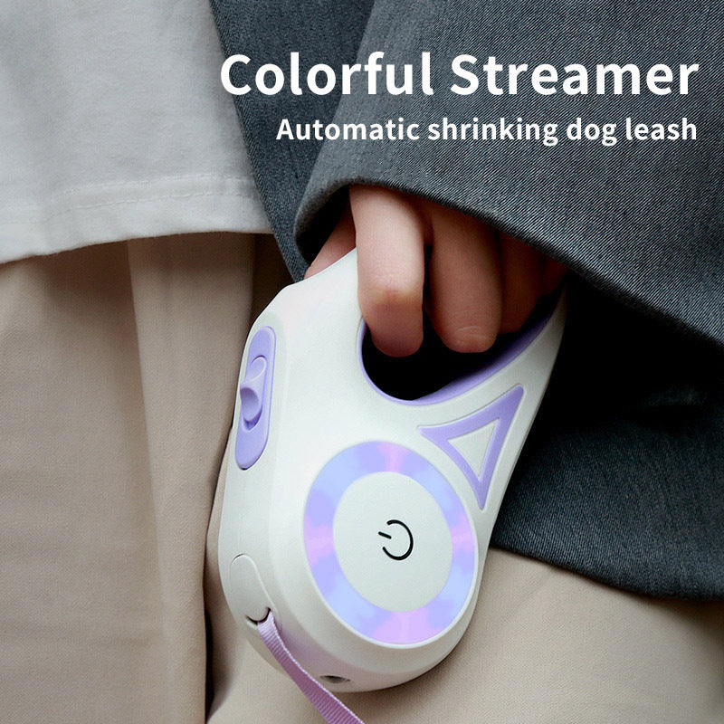 Retractable Dog Leash & Collar Spotlight – Automatic Traction Rope for Small & Medium Dogs