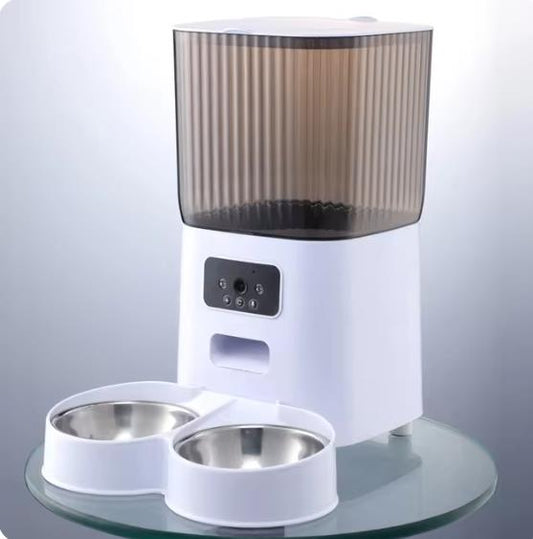 5L Automatic Cat & Dog Feeder with Video, Voice Recorder & Double Bowls