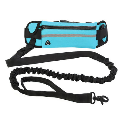 Hands-Free Dog Leash with Shock Absorbing Bungee – Adjustable Pet Walking Belt with Phone Pocket & Water Bottle Holder