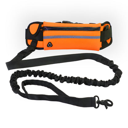 Hands-Free Dog Leash with Shock Absorbing Bungee – Adjustable Pet Walking Belt with Phone Pocket & Water Bottle Holder