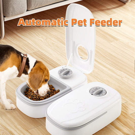 Automatic Pet Feeder – Smart Food Dispenser for Cats & Dogs with Timer and Stainless Steel Bowl